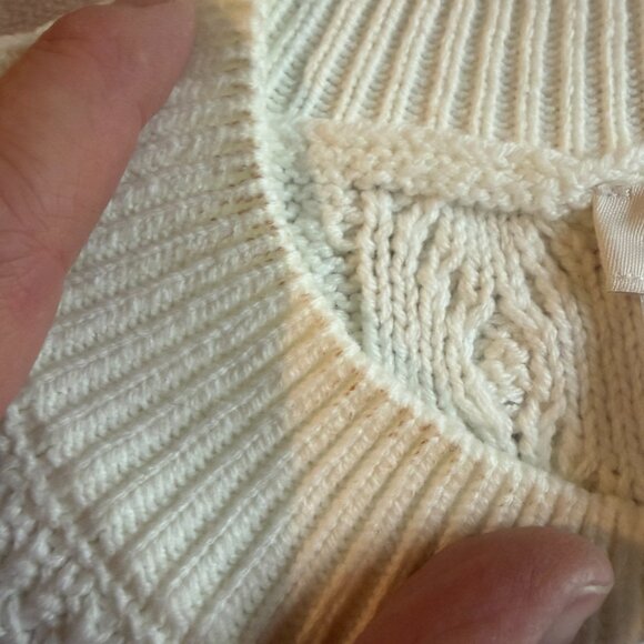 J. Crew Factory Cable-Knit Poncho Sweater • One Size • NWT • BW669 • White - Picture 4 of 8